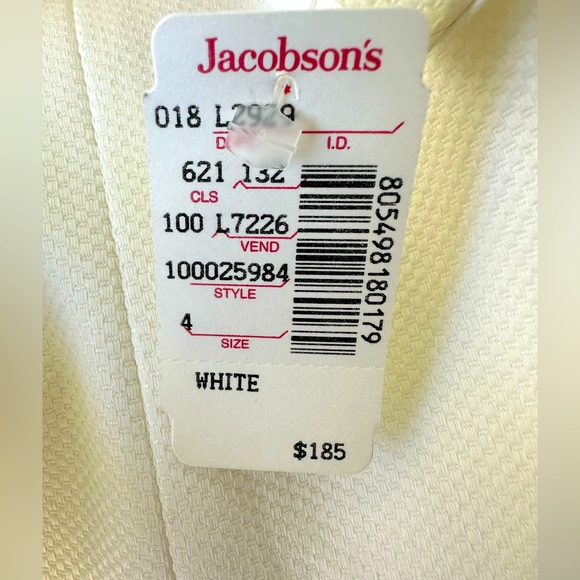 NWT, VINTAGE, circa 1987, Laundry by Shelli Segal, Ivory strapless pique dress 4 - Picture 5 of 13